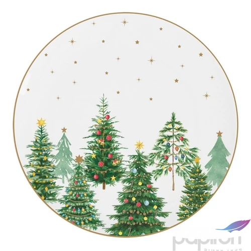Tányér porcelán karácsonyi 4db-os,19cm Botanic Chic dobozban