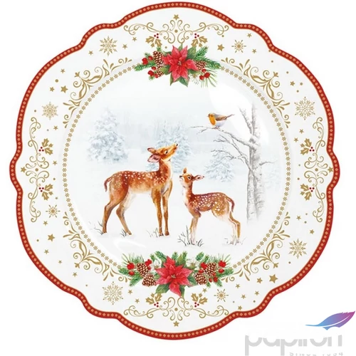 Tányér porcelán karácsonyi 20cm Christmas Melody
