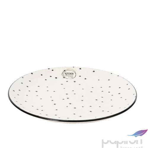Tányér Porcelán karácsonyi 24' hópelyhes és fenyő mintás 20 cm 2cm sdkae