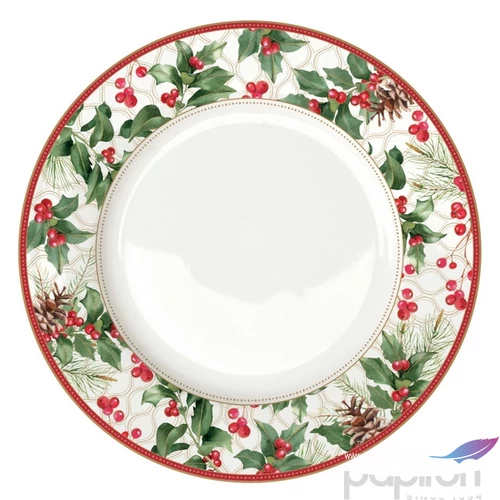 Tányér porcelán karácsonyi 26,5cm, Christmas Eve lapostányér kézzel festett