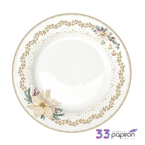 Tányér porcelán karácsonyi 26,5cm, White Elegance