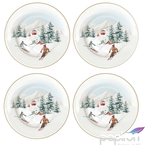 Tányér porcelán karácsonyi 19cm, Magie de Noel 4db-os, dobozban