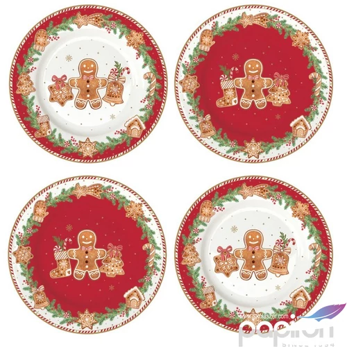Tányér porcelán karácsonyi 19cm, Nutcracker 4db-os, dobozban