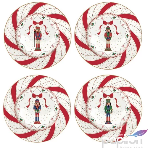 Tányér porcelán karácsonyi 19cm, White Forest 4db-os, dobozban
