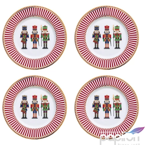 Tányér porcelán karácsonyi 19cm, Nutcracker 4db-os, dobozban