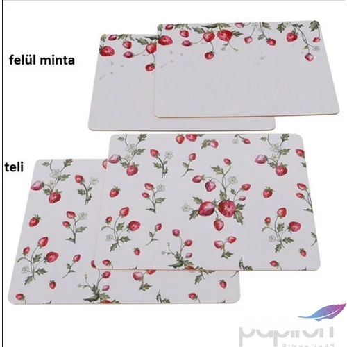 Tányéralátét parafa epres 40x30cm 2db-os, dobozban