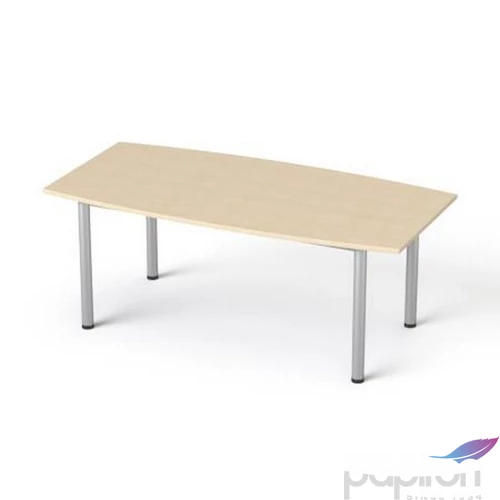 Tárgyalóaszta íves szürke fémlábba 80/95x190cm MAYAH Freedom SV-43 juhar