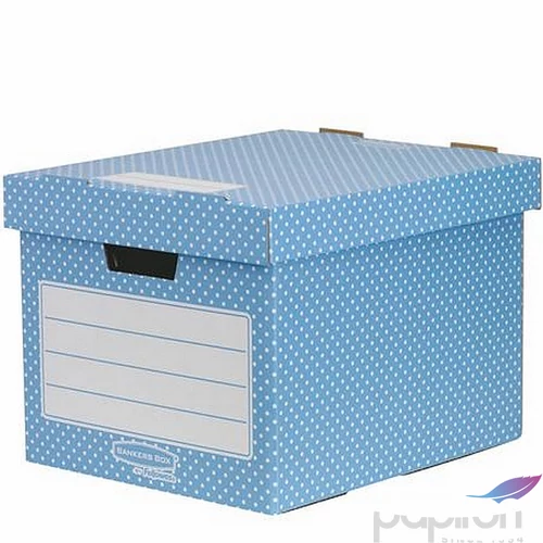 Tárolódoboz karton Fellowes 33,3x28,5x39 cm Style, kék-fehér