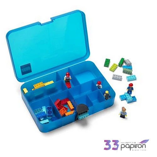 Tárolódoboz LEGO kék rekeszes