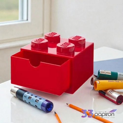 Tárolódoboz LEGO íróasztalra, fiókos 