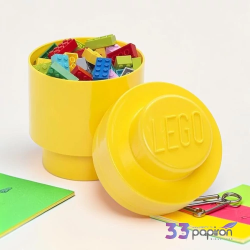 Tárolódoboz LEGO sárga henger