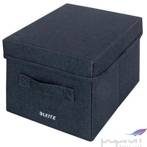 Tárolódoboz Leitz szövet borítású, S méret, Fabric sötétszürke