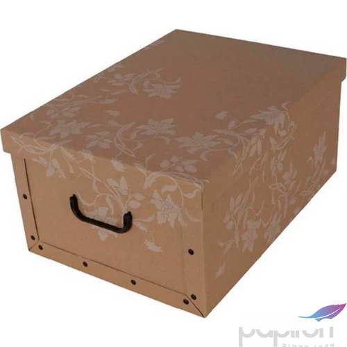 Tárolódoboz Maxi 51x37x24cm környezetbarát, barokk fehér virágos 