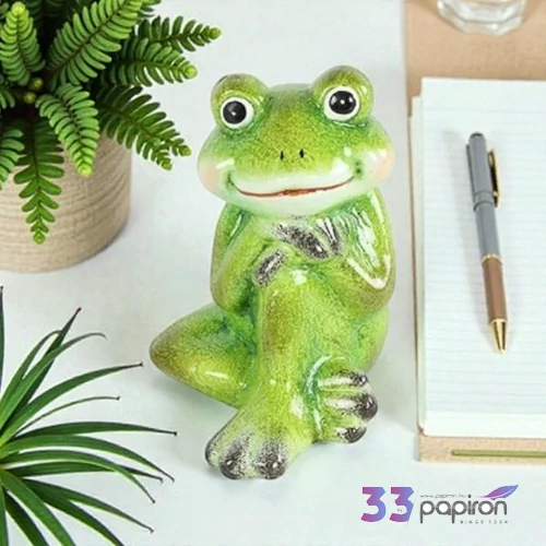 Dekor béka kerámia Frog sitting Jesse M green SDDST53