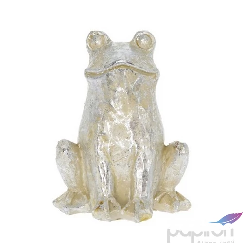 Tavaszi dekor béka poly ezüst 8x7,5x10,5cm Tavaszi, húsvéti dekor