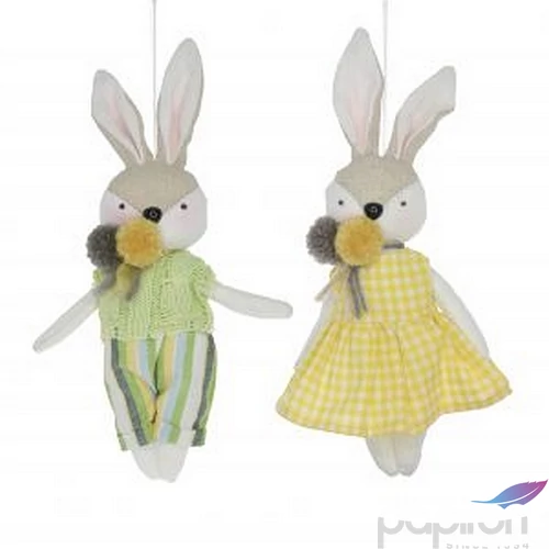 Tavaszi dekor akasztós fiú, lány textil 26x11x5cm zöld, sárga 2 féle