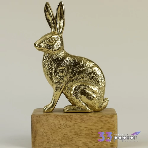 Tavaszi dekor elegáns nyúl nyuszi fatalpon 11,5x5x19,5cm SDDST5