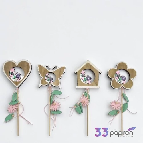Tavaszi dekor pálcán 8cm
