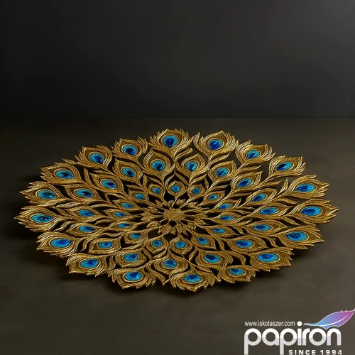Tavaszi dekor páva toll arany 56x56x7,5cm SDDST5