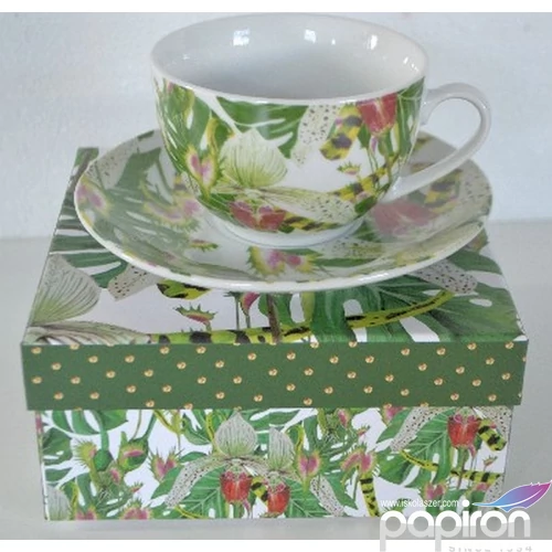 Teáskészlet orchidea 230ml 9,5x6cm teáscsésze+alj finom Porcelán