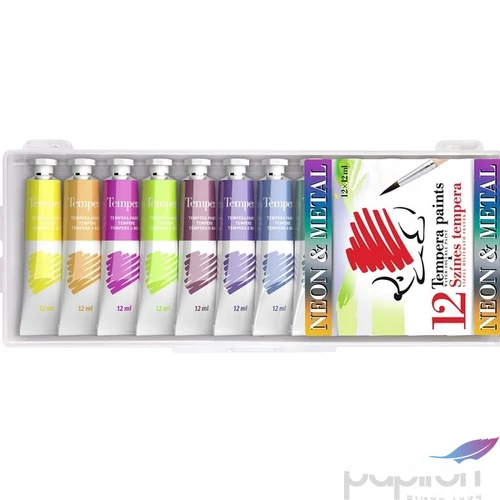 Tempera 12 ICO Süni neon-metal színek 12x12ml iskolaszer- tanszer