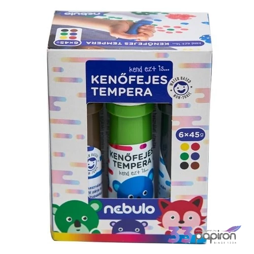 Tempera, kenőfejes,Nebulo 6x45g Iskolaszer Nebulo KFT-6-45