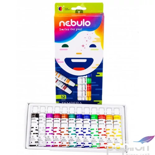 Tempera készlet 12 Nebulo élénk 12színx12ml Iskolaszerek Nebulo NTF-12-12