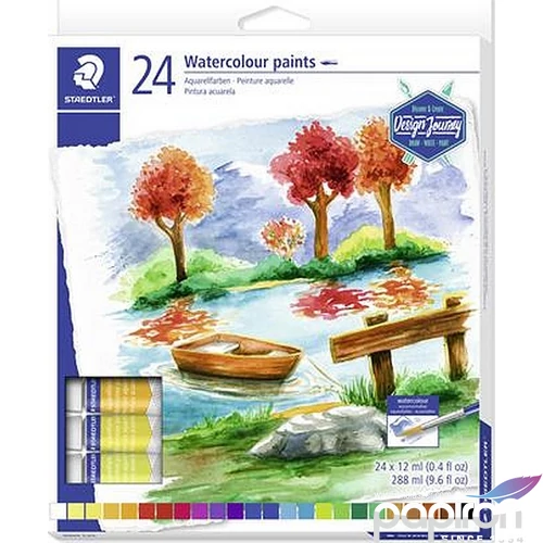 Tempera készlet 24 STEADTLER Design Journey Akvarell 24színx12ml Iskolaszerek Staedler 8880 C24  02