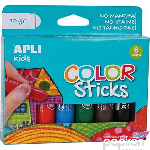 Tempera készlet 6 Apli Kids stiftes 6színx10g Iskolaszerek Apli 14227