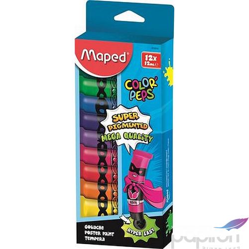 Tempera készlet 12 Maped Color'Peps intenzív 12színx12ml Iskolaszerek Maped 810510