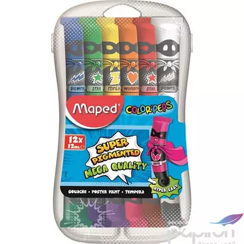 Tempera készlet 12 Maped Color'Peps intenzív 12színx12ml Iskolaszerek Maped 810520