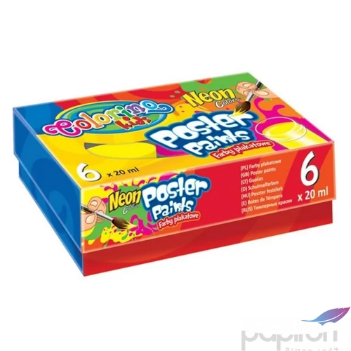 Temperakészlet Colorino NEON tégelyes 6x20ml