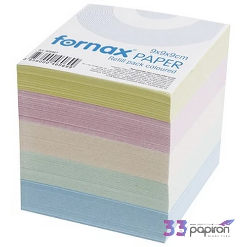 Tépőtömb 9x9x9cm Fornax kockatömb, ragasztott pasztell színek