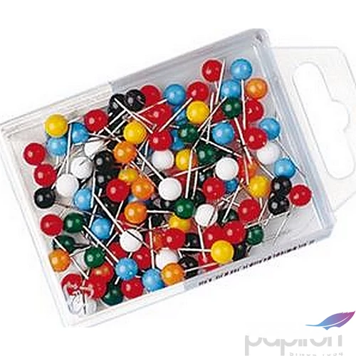 Térképtű WEDO 100db-os 16cm-es tű, gömb fejű, vegyes színek Prezentáció WEDO 56-199