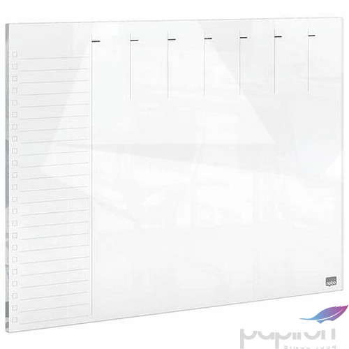 Tervezőtábla üveg mágneses felület heti 43x56cm NOBO Home fehér