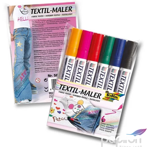 Textilfilc készlet Folia 6db textilfilc készlet marker, filctoll