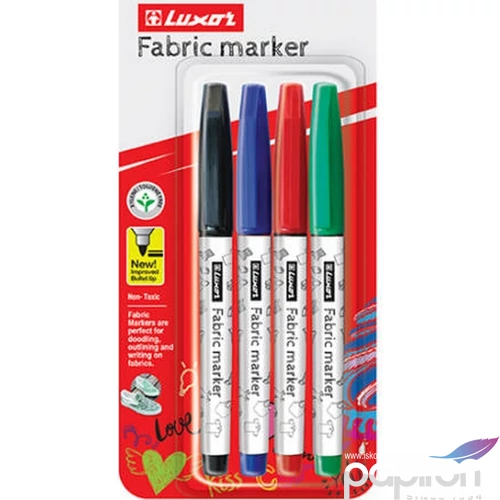 Textilfilc Luxor 4db-os 4db/bliszter textilfilc marker, filctoll