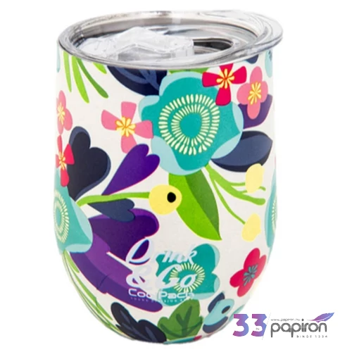 Thermo pohár Flower me 350ml , rozsdamentes acél,duplafalú