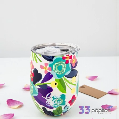 Thermo pohár Flower me 350ml , rozsdamentes acél,duplafalú