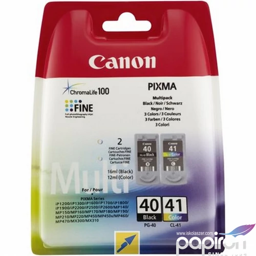 Tintapatron Canon PG-40 /CL-41 multipack, színes 16ml+12ml Pixma iP1300, 1600, 1700 géphez