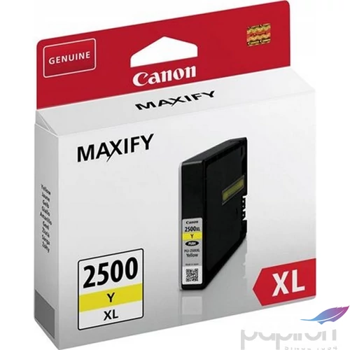Tintapatron Canon PGI-2500YXL színes, sárga, 19, 3ml Maxify MB5350 géphez