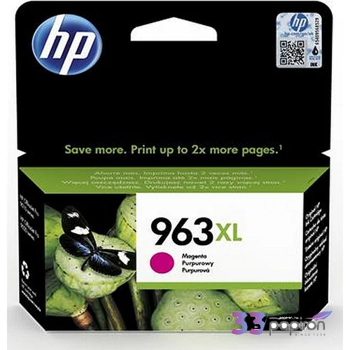Tintapatron HP 963XL magenta OfficeJet Pro 9010,9020 nyomtatókhoz pioros 1600 oldal