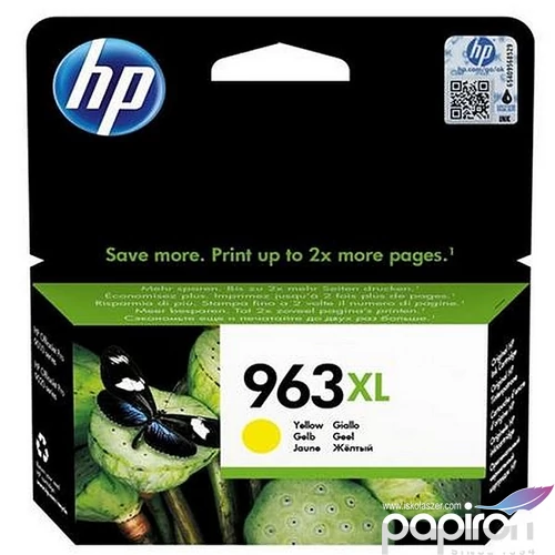 Tintapatron HP 963XL yellow OfficeJet Pro 9010,9020 nyomtatókhoz sárga, 1600 oldal