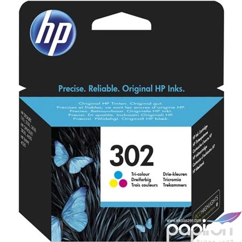 Tintapatron HP F6U65AE színes, 302 színes, 4ml DeskJet 2130 géphez