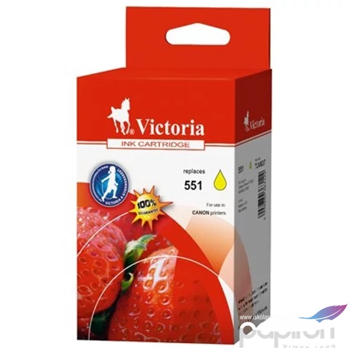 Tintapatron Victoria 551 színes, sárga, 11ml Pixma iP7250, MG5450, MG6350 géphez