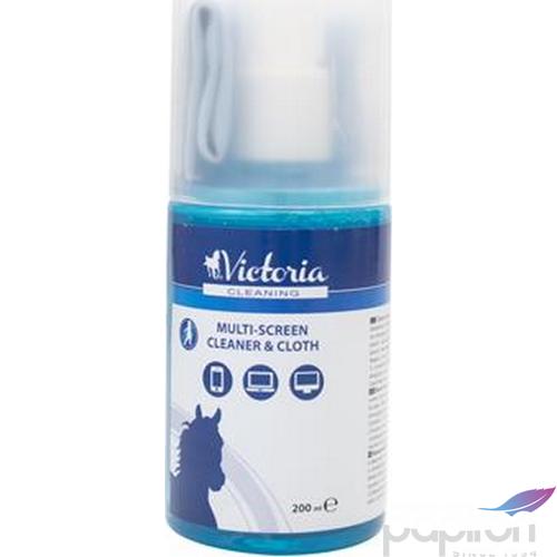 Tisztítófolyadék, képernyőhöz pumpás, kendővel, 200 ml Victoria