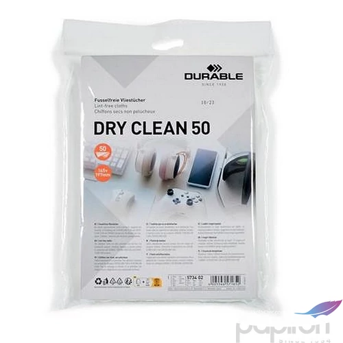 Tisztítókendő képernyőhöz 50db DURABLE DRY CLEAN 50 fehér