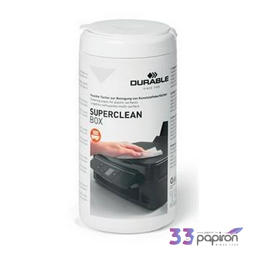 Tisztítókendő műanyag felületre 100db DURABLE SUPERCLEAN BOX 100