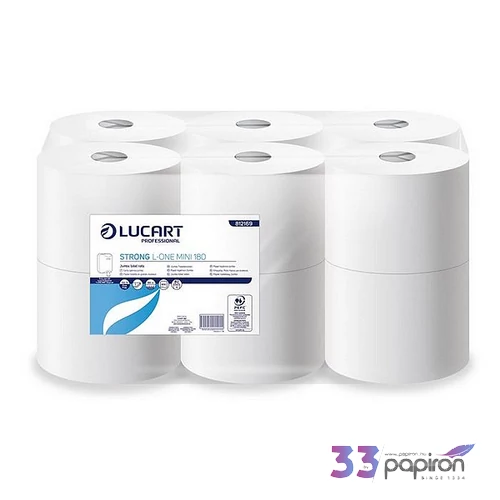Toalettpapír 2 2 rétegű 12 tekercses LUCART Strong L-One mini 180 hófehér