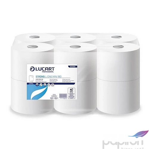 Toalettpapír 2 2 rétegű 12 tekercses LUCART Strong L-One mini 180 hófehér